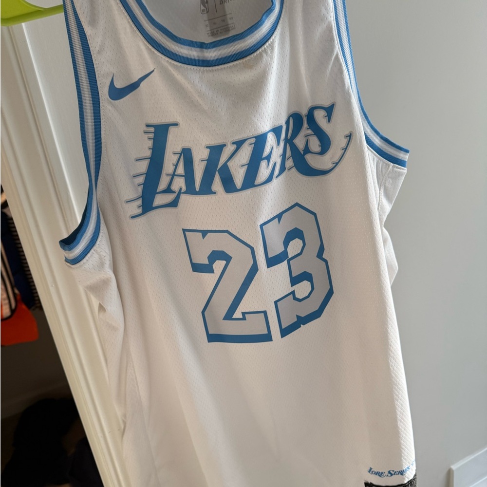 Nike Lakers White and Blue Jersey
